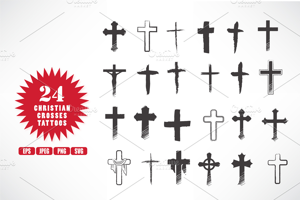 24 Crosses of Christian Religion, a Decorative Illustration by Kakigori Studio (Photo 1 of 2)