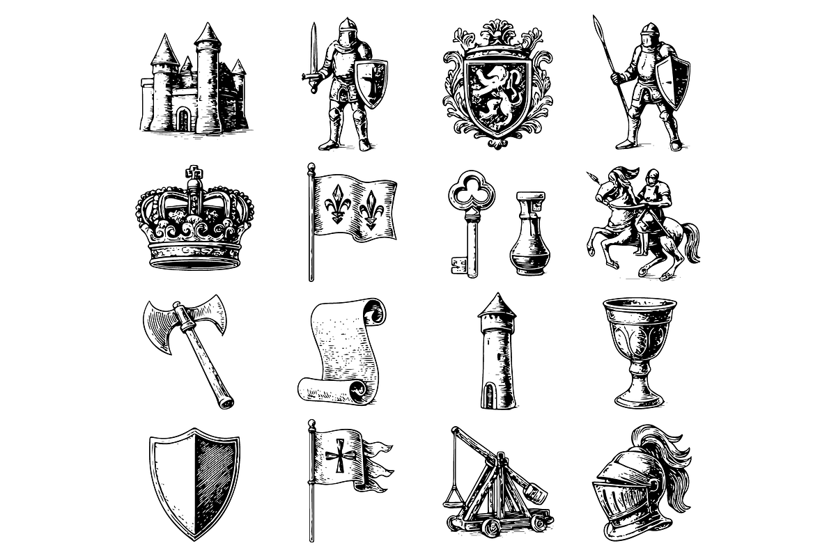Medieval Kingdom Heraldry Set, an Object Graphic by RT Studio (Photo 2 of 4)