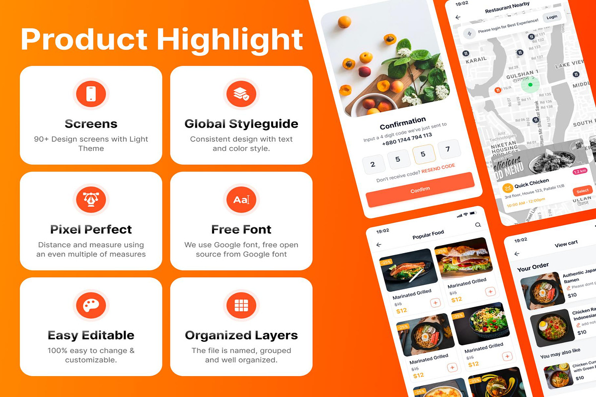 Quick Chicken Food Delivery UI Kit, an UI Kit Template by Creative Perspective (Photo 2 of 5)