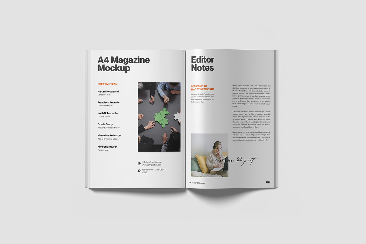 A4 Magazine Mockup Kit, a Books & Magazine Mockup by graphiccrew (Photo 3 of 16)