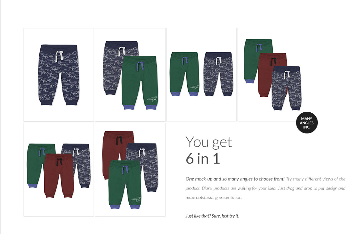 Baby Cotton Pants Mock-ups Set, a Bottom Mockup by Mocca Mockups Store (Photo 5 of 22)