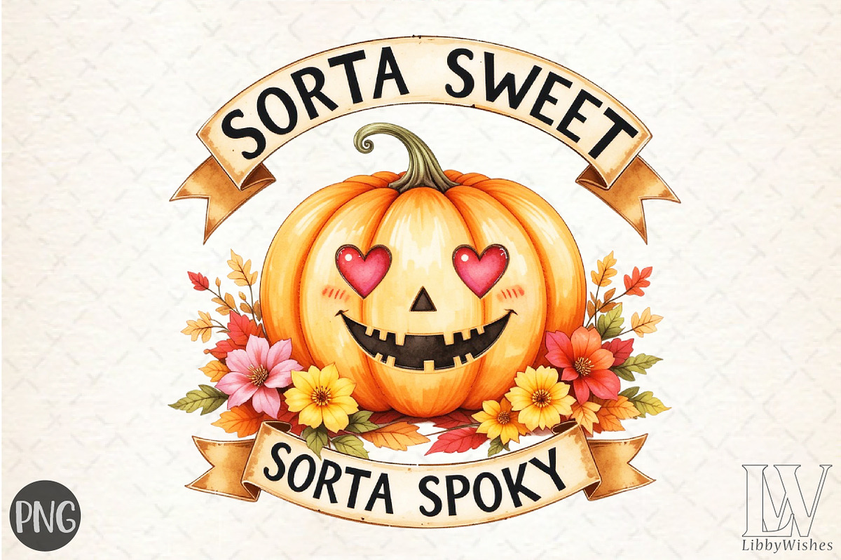 Sorta Sweet Sorta Spooky PNG, an Illustration by Libby Wishes (Photo 1 of 6)
