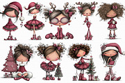Whimsical Christmas Pin Up Girl Clip, an Illustration by Libby Wishes (Thumbnail 3 of 7)