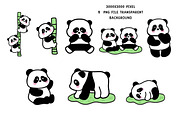 Cute Panda Clipart PNG Set, an Animal Illustration by Nattapohncha (Thumbnail 2 of 3)
