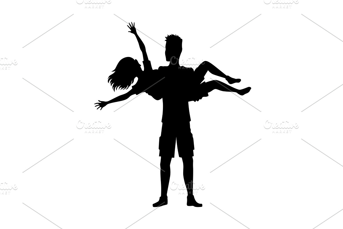 Couples in love silhouette. Man and, a Person Illustration by the8monkey