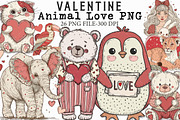 Retro Valentine Animal Love PNG, an Illustration by Libby Wishes (Thumbnail 1 of 7)