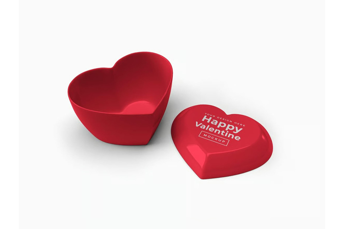 Heart Container with Lid Mockup, a Cups & Container Mockup by DesignRushMarket (Photo 7 of 11)
