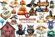 Creepy Halloween Farm Clipart Png, an Illustration by CreationArt (Thumbnail 1 of 4)