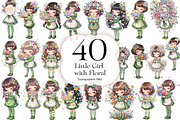 Little Floral Girl PNG Clipart, Cute, a Person Illustration by KennedyStudio (Thumbnail 1 of 5)