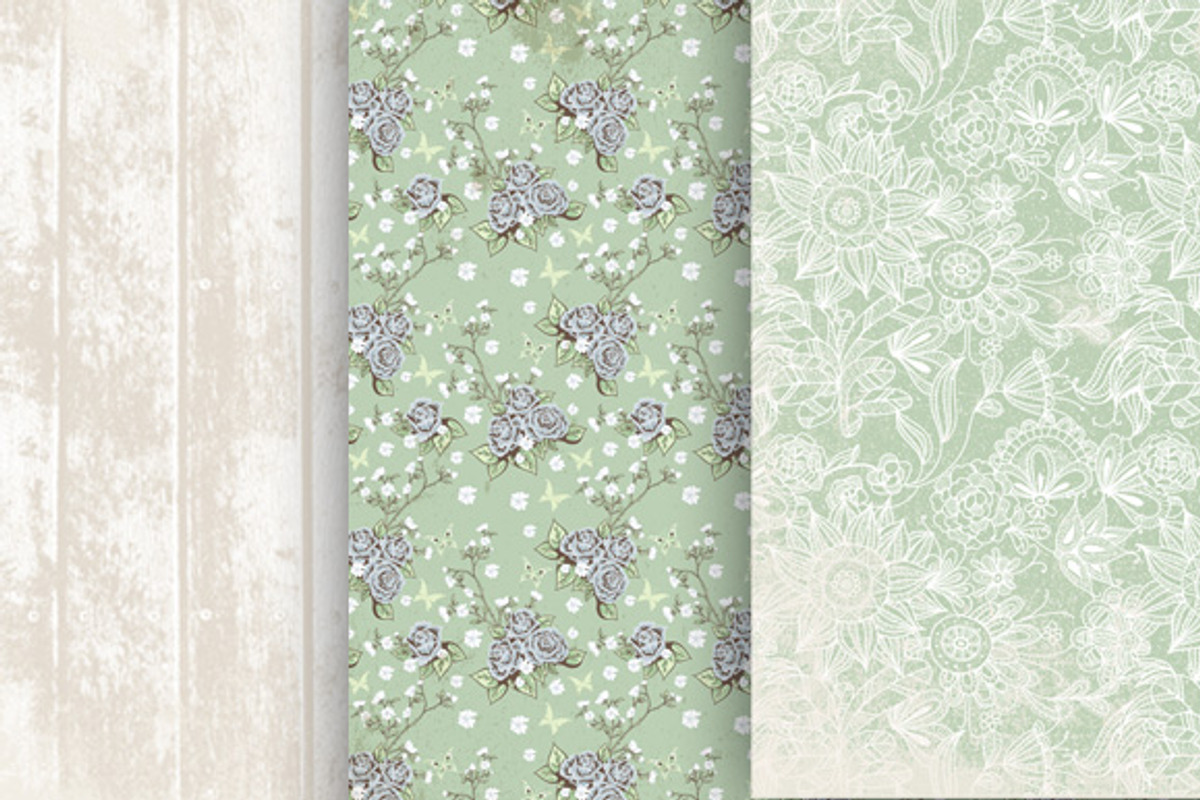 12 shabby romantic Digital Papers., a Pattern Graphic by CLIPART GARDEN (Photo 4 of 5)