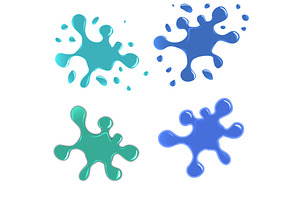 vector inkblot water colors, an Object Illustration by piter.goskov