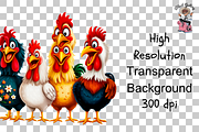 10 Funny Chickens Group PNG Clipart, an Illustration by Clipart Bloom (Thumbnail 8 of 12)