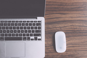 Workspace stock photo containing macbook and workspace