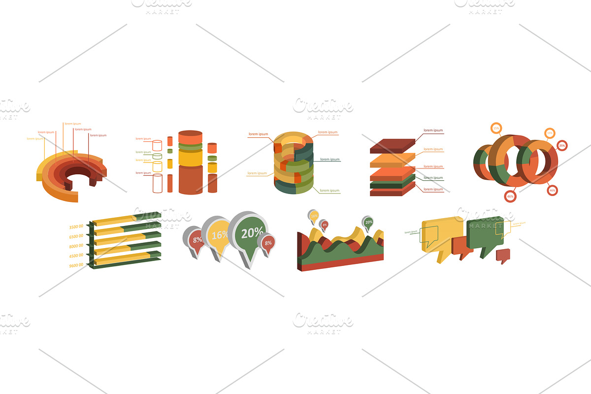 Isometric Infographic Elements with, a Finance Illustration by TopVectors