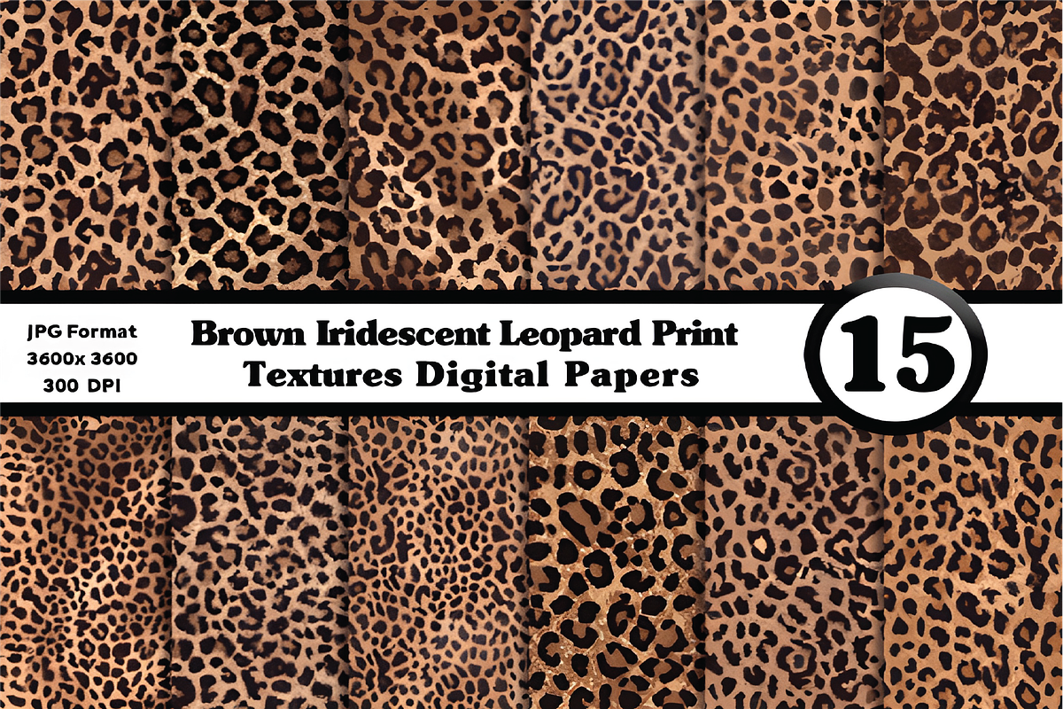 Brown Iridescent Leopard Textures, a Texture Graphic by Dizzy Art Studio