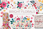Bright Florals, Flowers & patterns, a Background Graphic by Cozy pattern shop (Thumbnail 11 of 11)