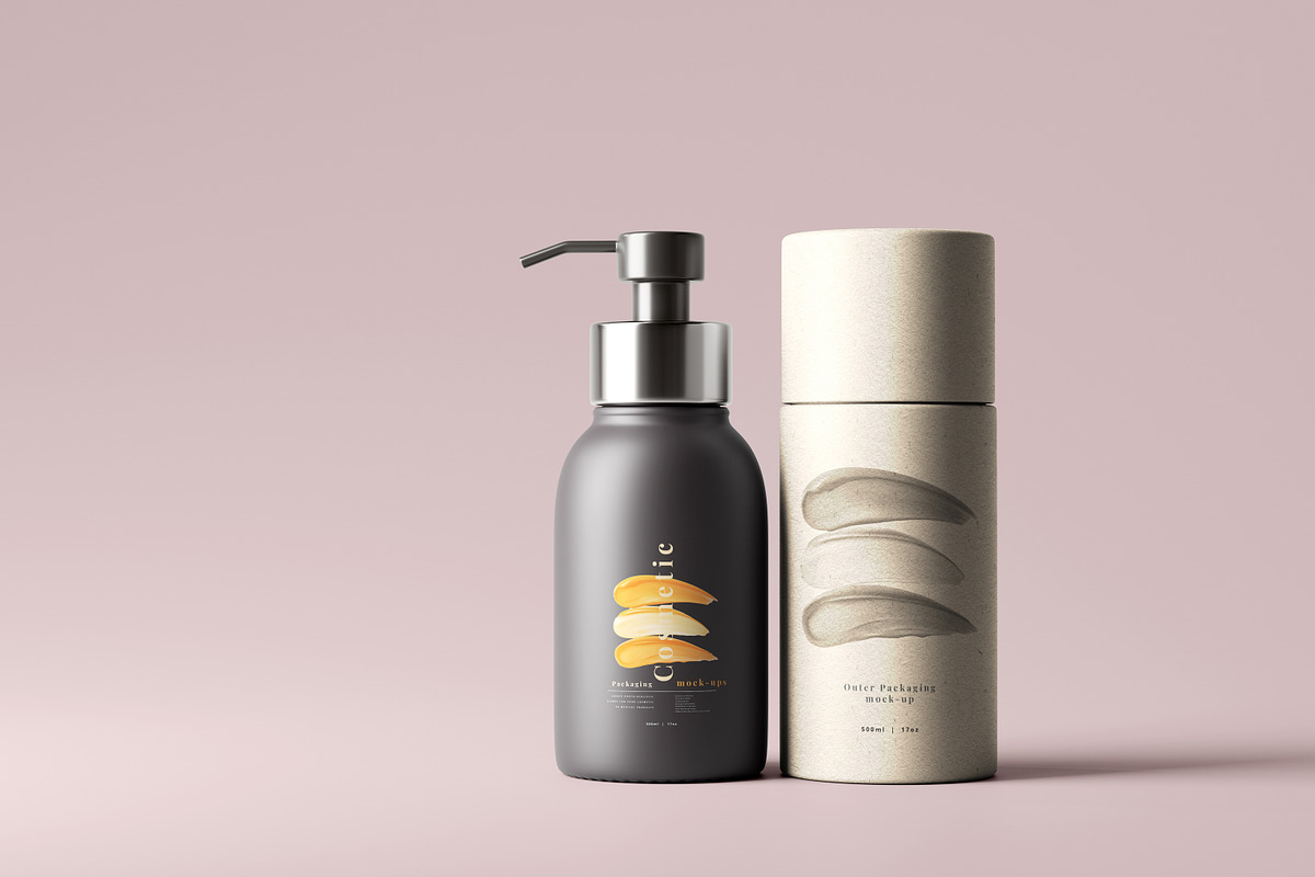 Dark Plastic Cosmetic Mockup Bundle, a Cups & Container Mockup by pmvch (Photo 105 of 111)