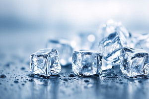 Clear ice cubes with water droplets, a Food & Drink Photo by MistyDay