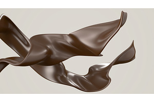 Waves Of Milk Or Bitter Chocolate 3d