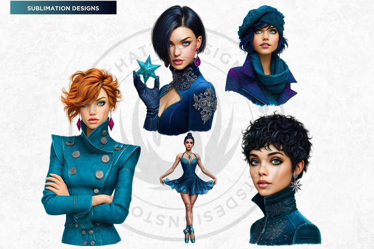 Modern Winter girls cliparts, a Seasonal Illustration by ThatsDesignArt (Photo 4 of 18)