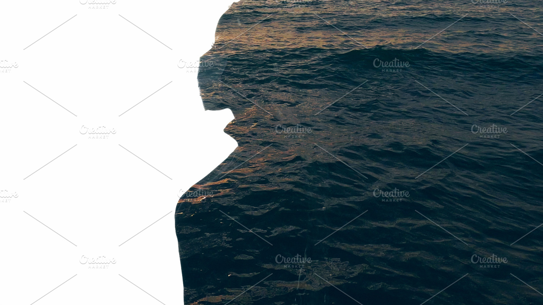 Water conservation sea pollution woman face mask, a Person Photo by Photo Drive Studio