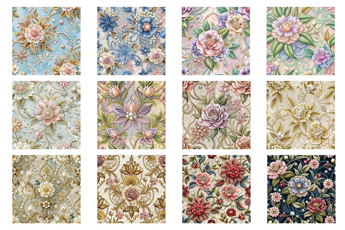 Wedding Lace Florals Pearls seamless, a Background Photo by Wow Magic (Photo 2 of 2)