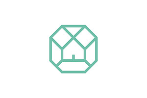 elegant diamond house outline logo, a Branding & Logo Template by Rasagama Studio