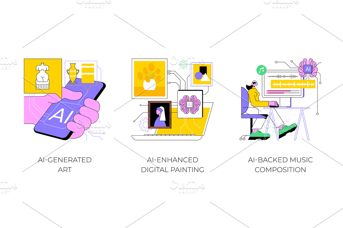 AI in Art and Creativity abstract, a Technology Illustration by Visual Generation