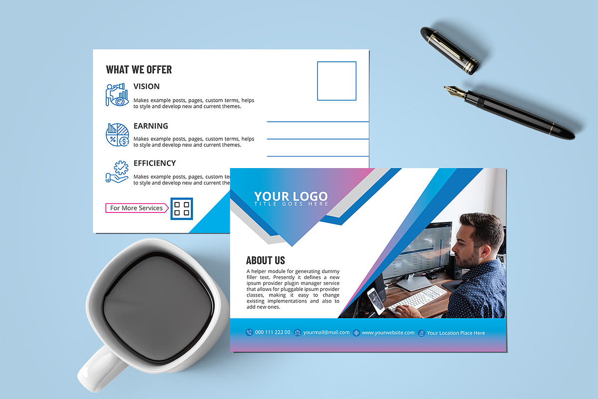Business Postcard Design, a Card Template by Studio Retouch (Photo 2 of 4)