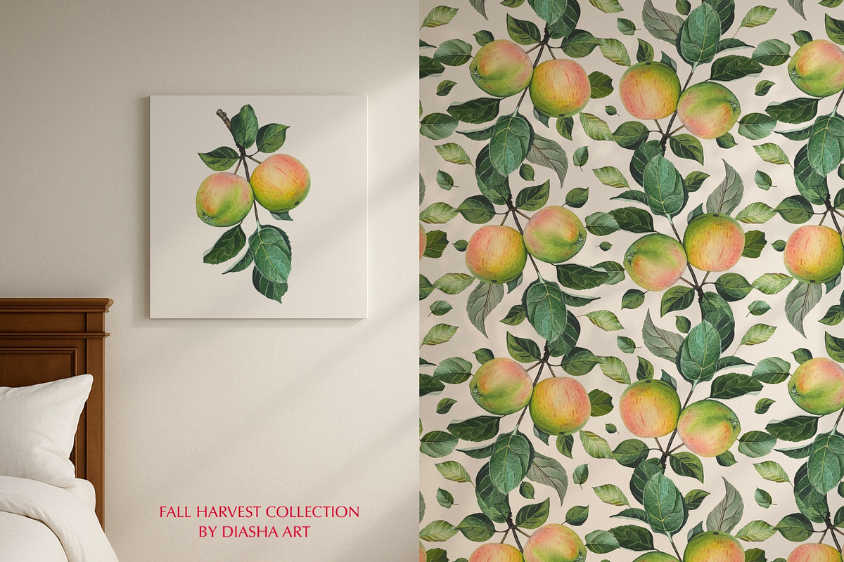 Watercolor Apple Garden Clipart, an Illustration by DiashaArt (Photo 3 of 11)