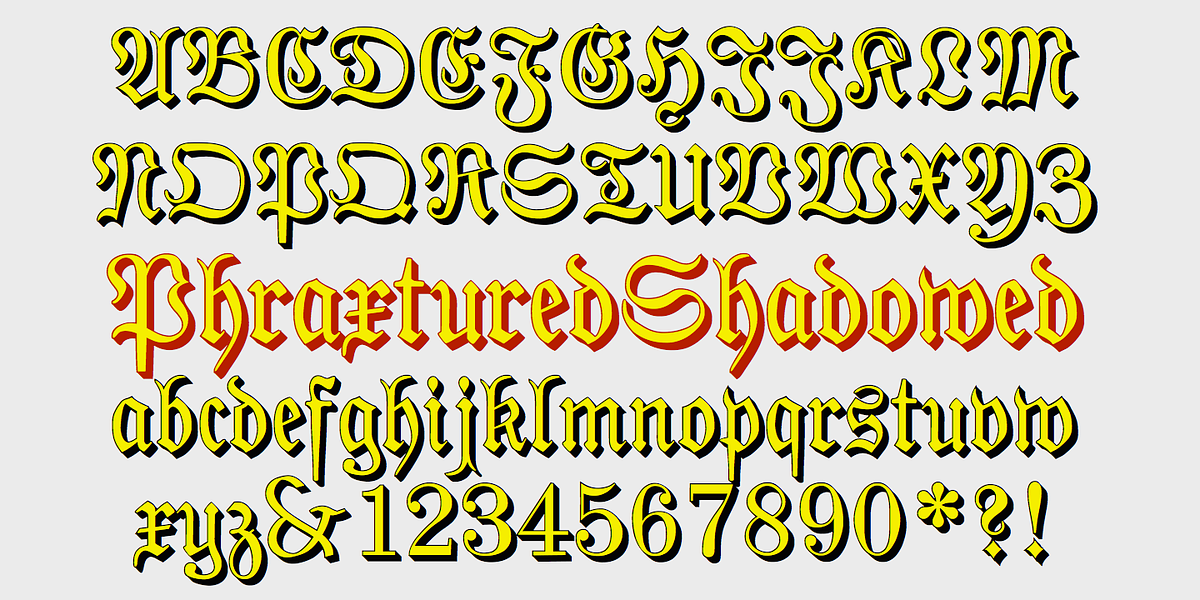 Phraxtured, a Blackletter Font by Ingrimayne Type (Photo 4 of 6)