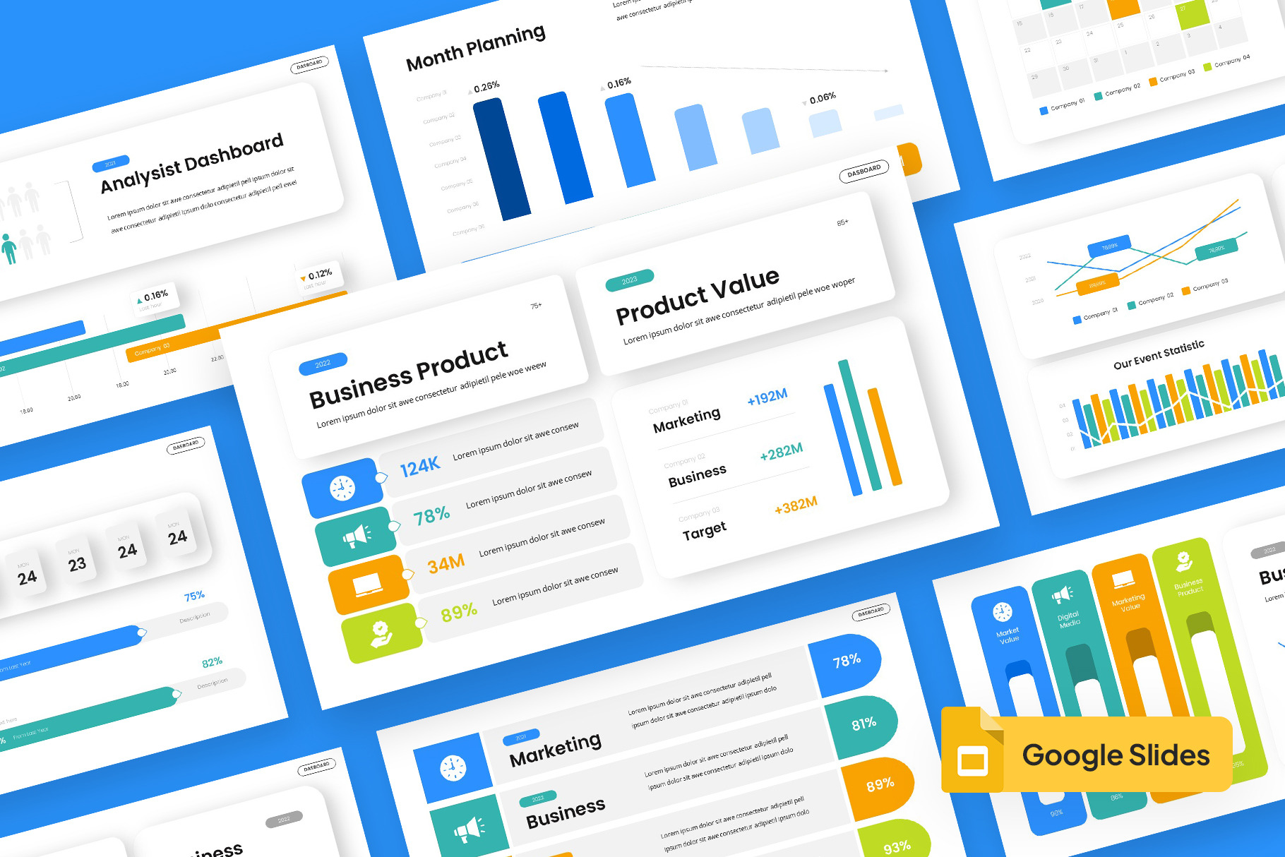 DASHBOARD - Google Slides, a Presentation Template by rgbryand