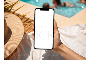 Summer Handheld Phone Mockup, a Product Mockup by MockupWizard