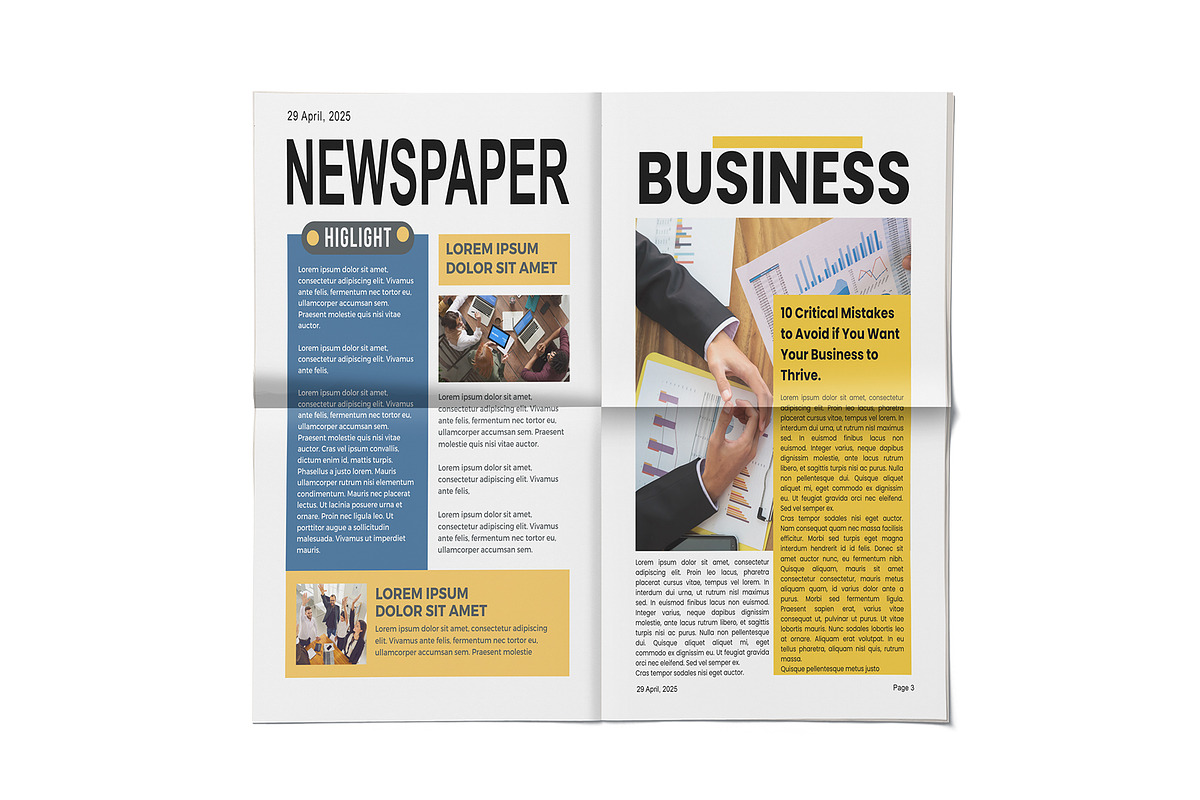 Newspaper Mockup, an Advertising Mockup by mockupbuys (Photo 4 of 8)