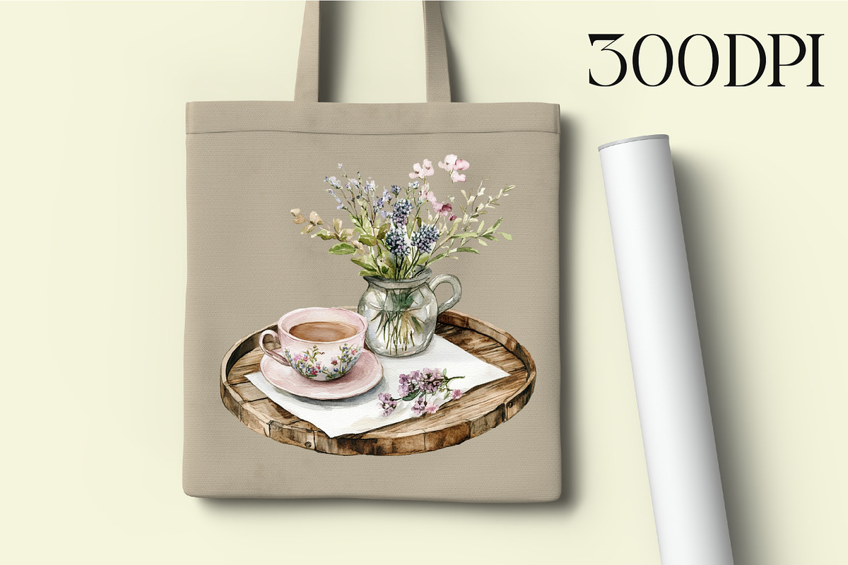Rustic Tea Salon Mothers Day Clipart, an Illustration by Libby Wishes (Photo 4 of 6)
