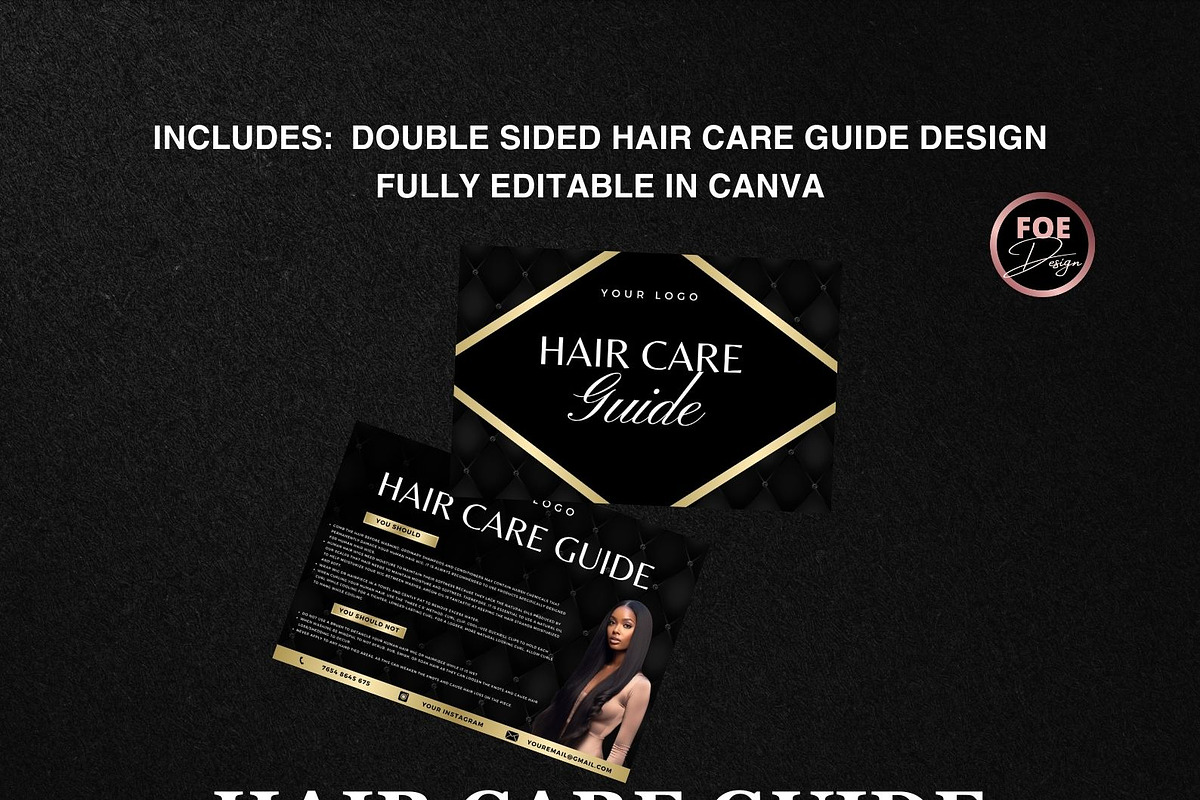 Luxury hair branding kit templates C, a Branding & Logo Template by Foedesigner (Photo 5 of 10)
