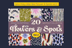 Flowers And Spots Seamless Patterns