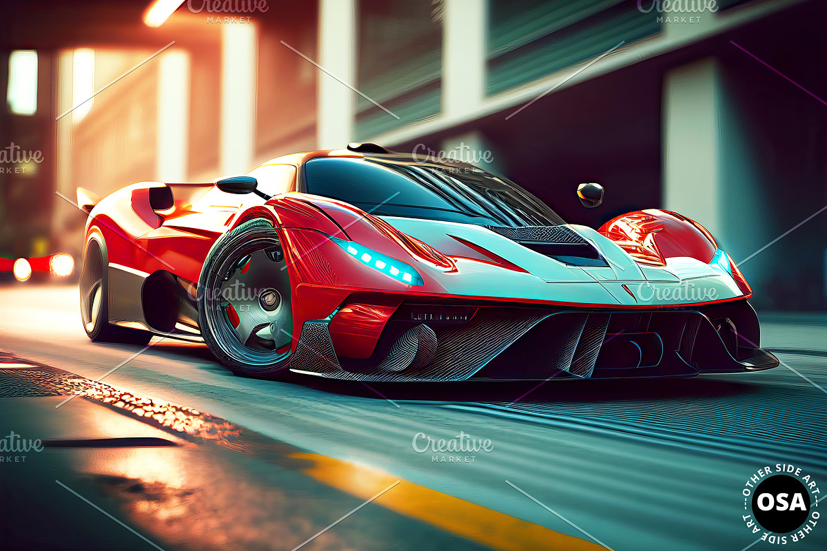 Supercar in the City Illustration, a Wallpaper Graphic by Other Side Art (Photo 5 of 8)