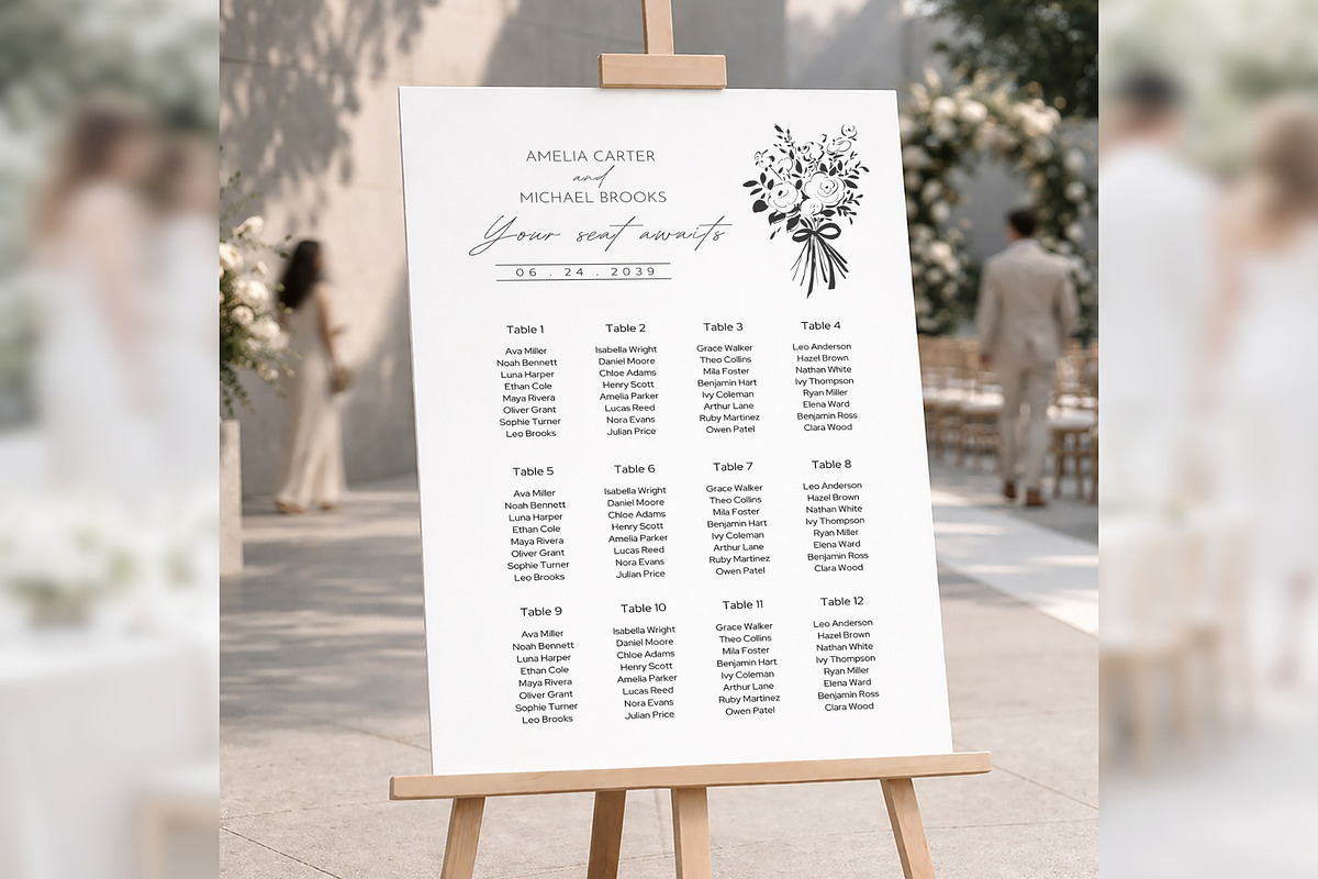 Modern Elegant Seating Canva bd009, a Poster Template by TyphoonStudio (Photo 1 of 10)