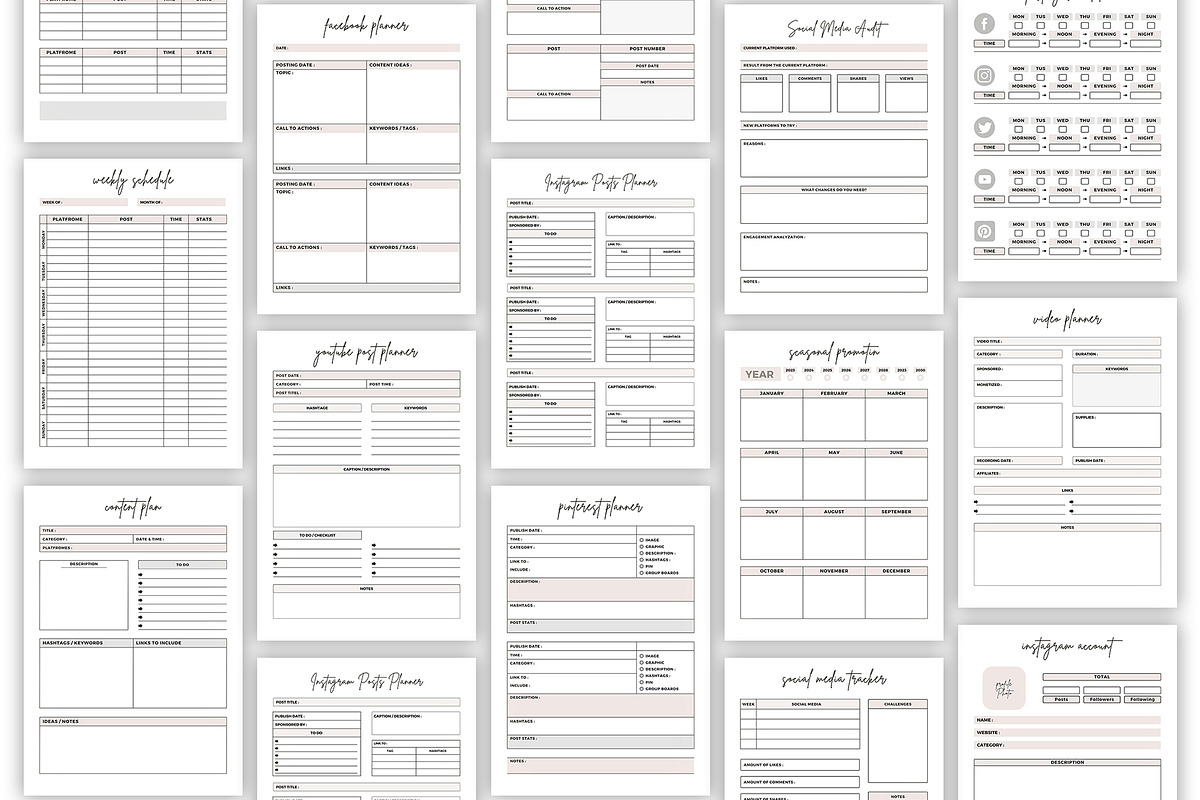 Social Media Planner, a Stationery Template by DesignByStore (Photo 2 of 3)