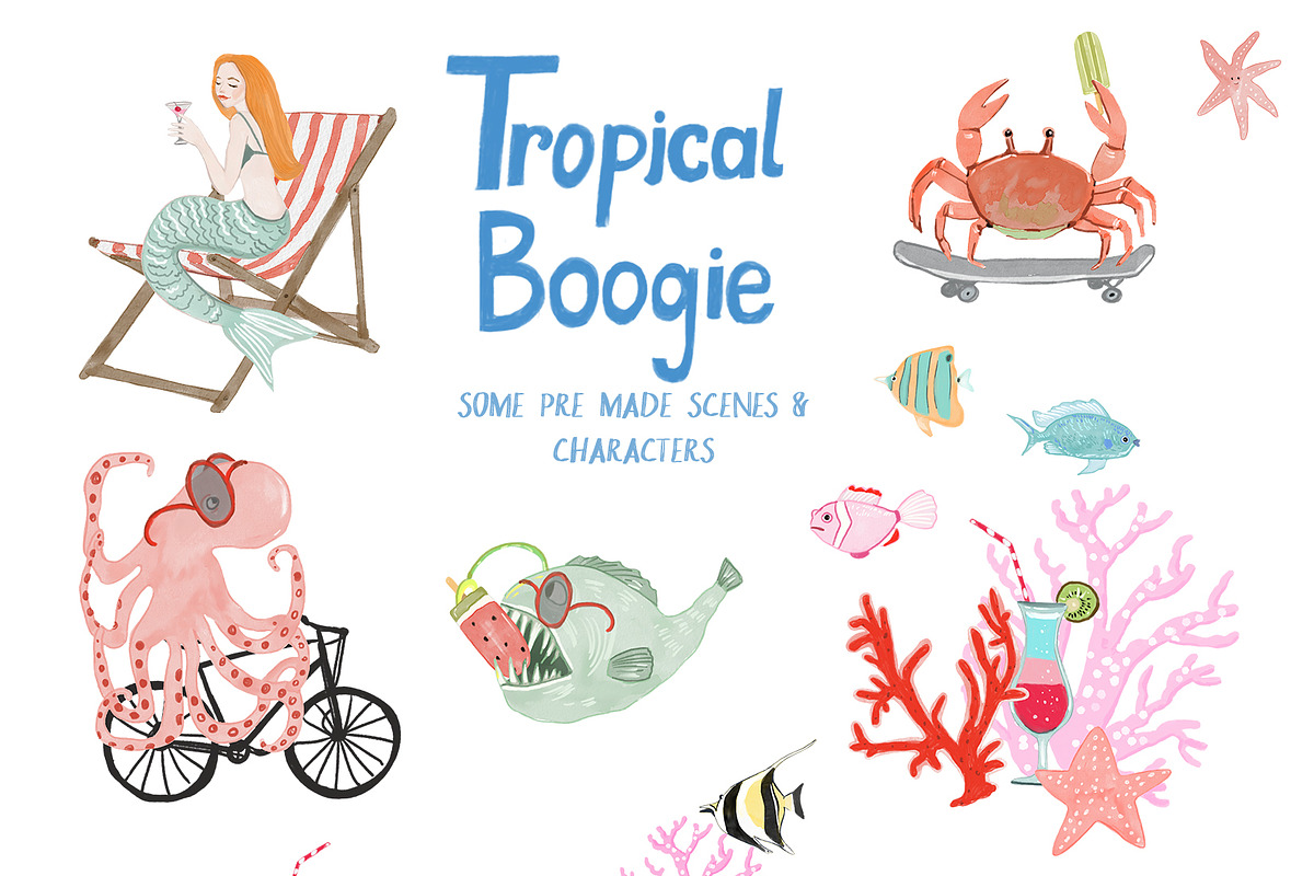 Sea Animals Kids Illustrations, a Decorative Illustration by whiteheartdesign (Photo 2 of 21)
