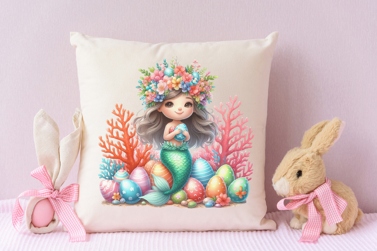 Easter Mermaid Sublimation Clipart, an Illustration by RobertsArt (Photo 6 of 7)