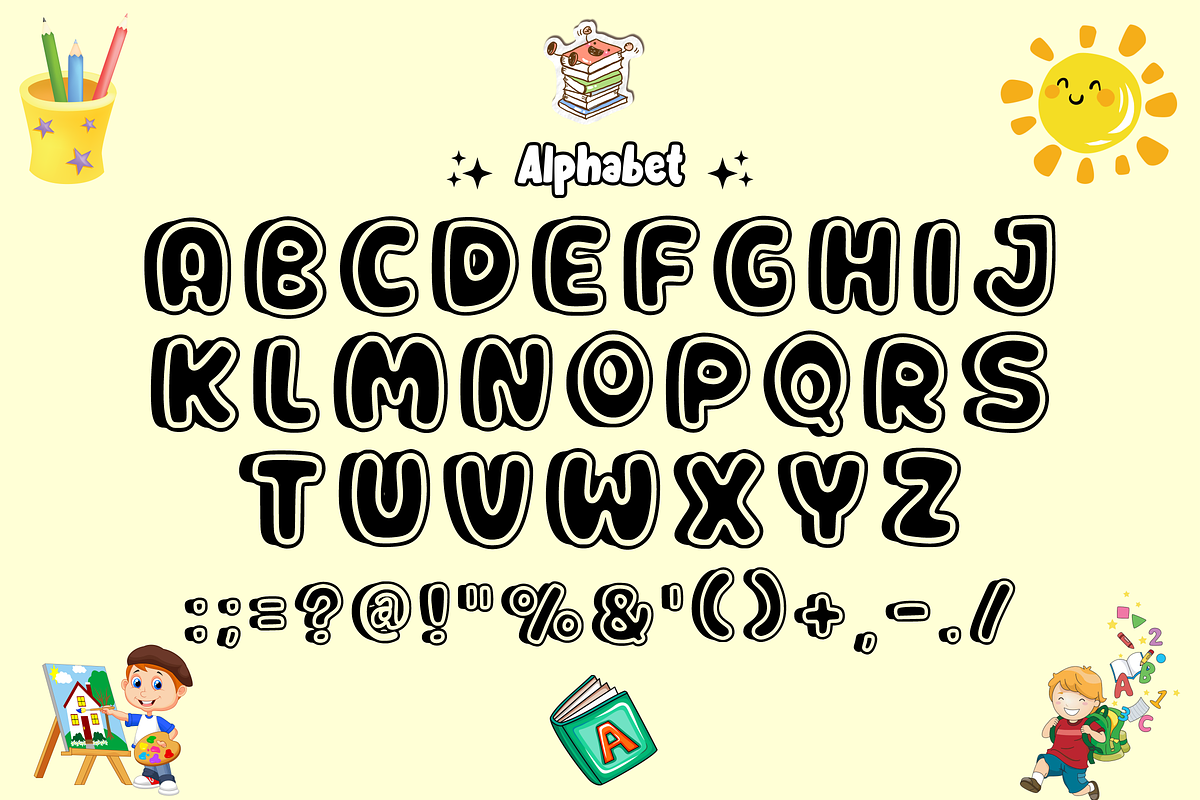 Fantasy School - Display Font, a Font by KiddoGlyphs Studio (Photo 4 of 5)
