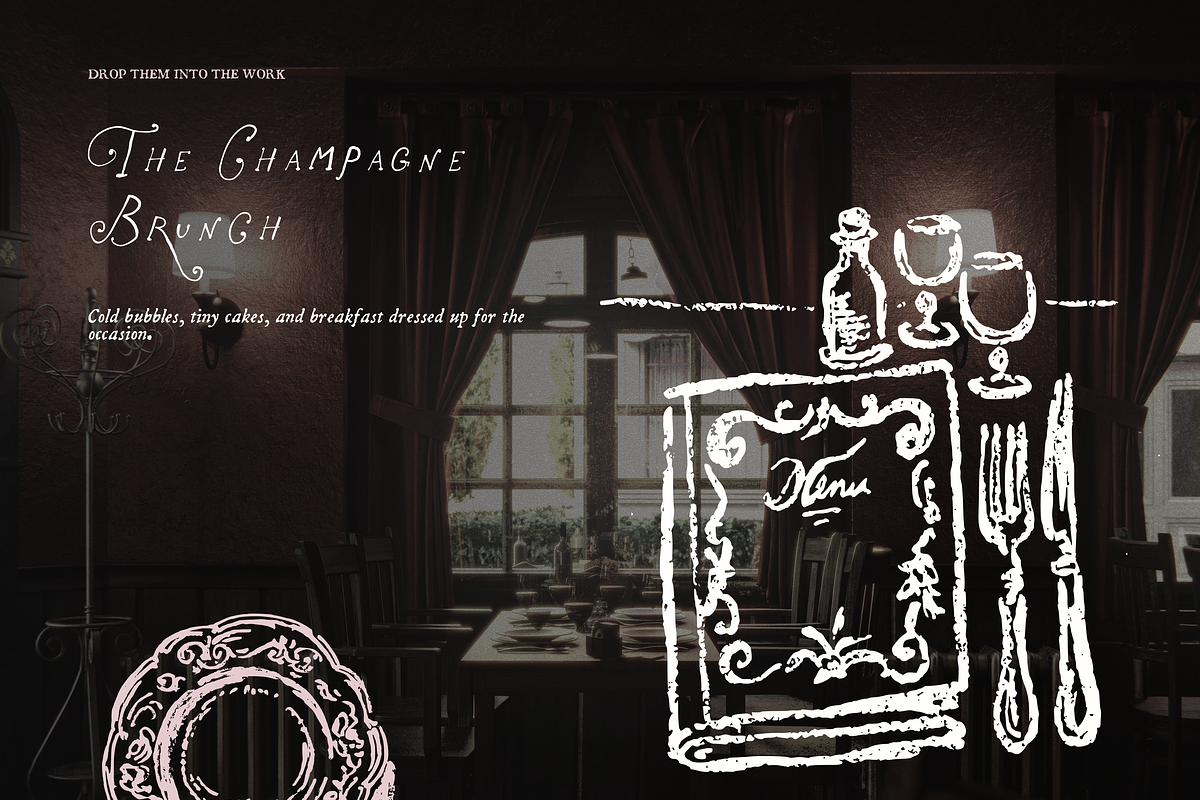 Brunch Clipart, Champagne Doodle Art, a Food Illustration by The October Creative (Photo 8 of 13)