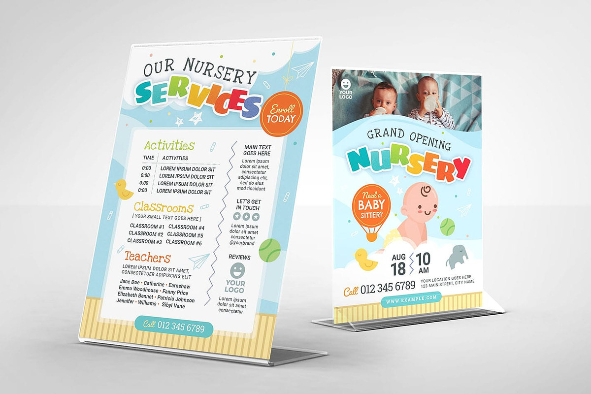 Children’s Nursery Flyer Templates, a Flyer Template by BrandPacks (Photo 3 of 8)