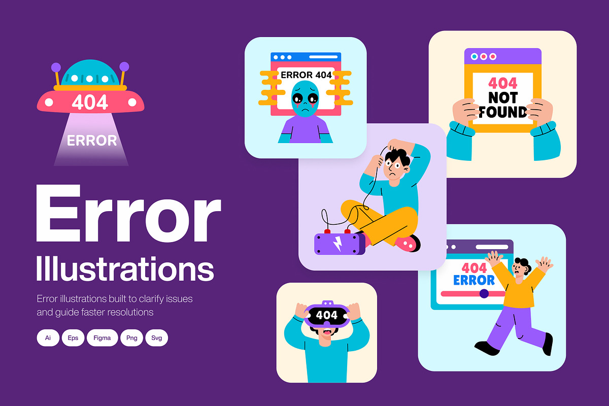 Error Illustrations Art Set, a Technology Illustration by Brickclay (Photo 1 of 9)