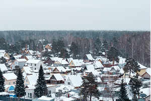 Winter envelops a tranquil village, an Architecture Photo by darksoul72
