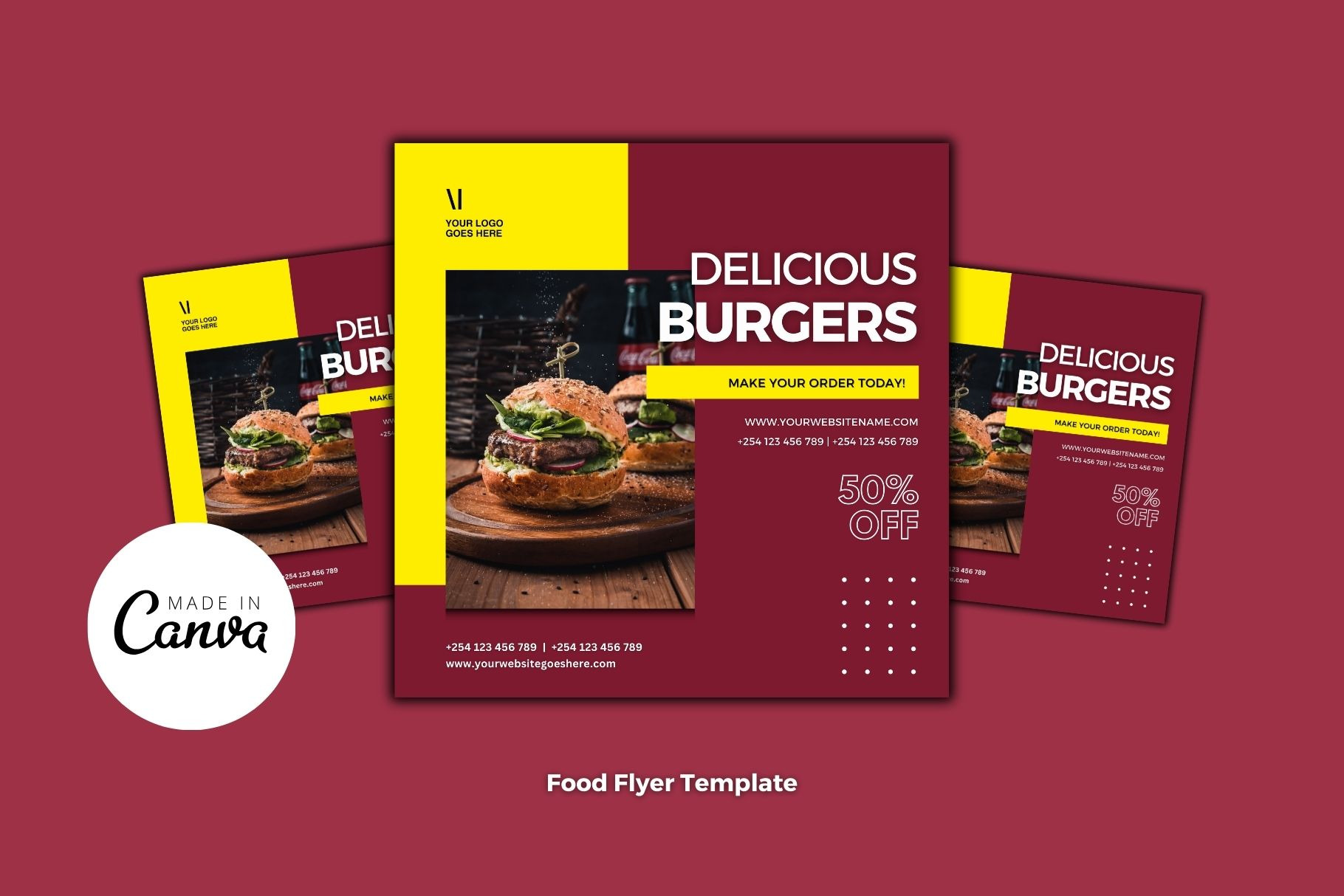 Burger Fast Food Canva Template, a Social Media Template by MK Creatives