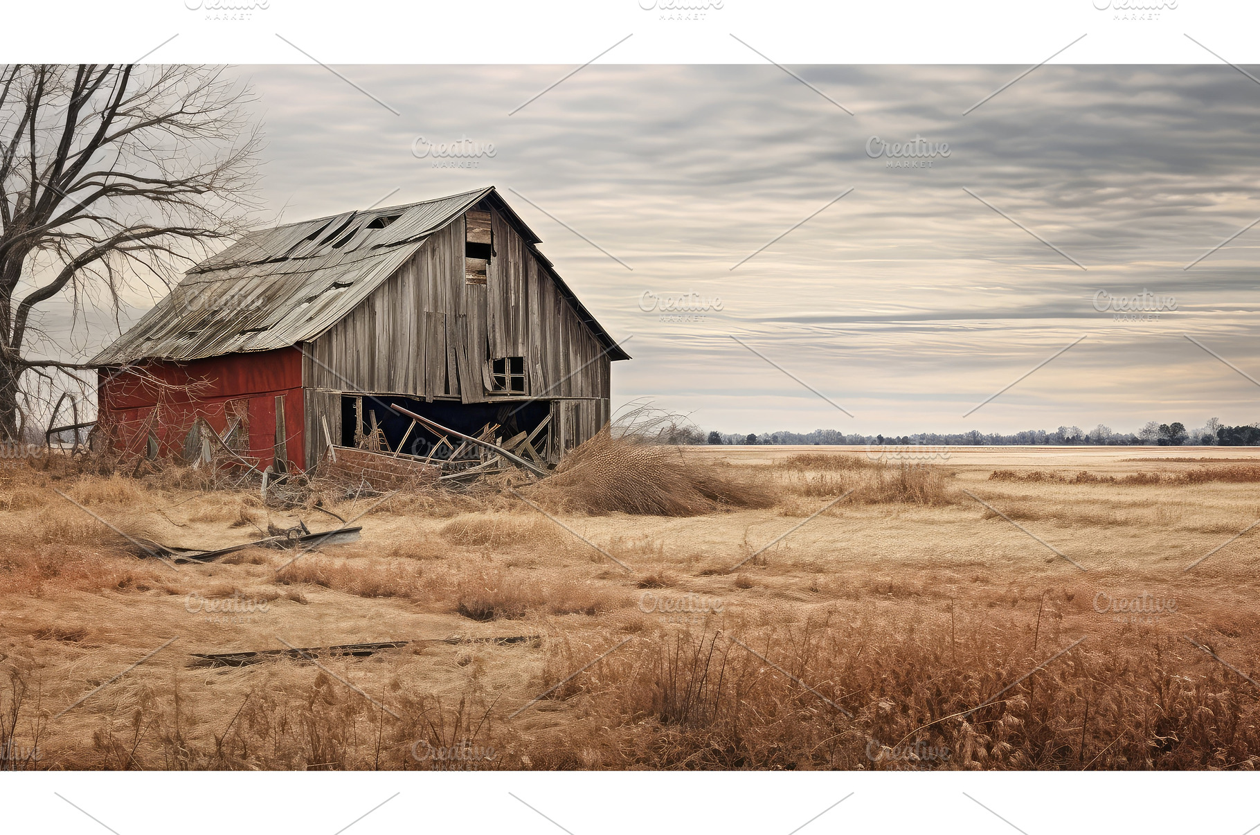 weathered abandoned barn ai, an Arts & Entertainment Photo by pikepicture