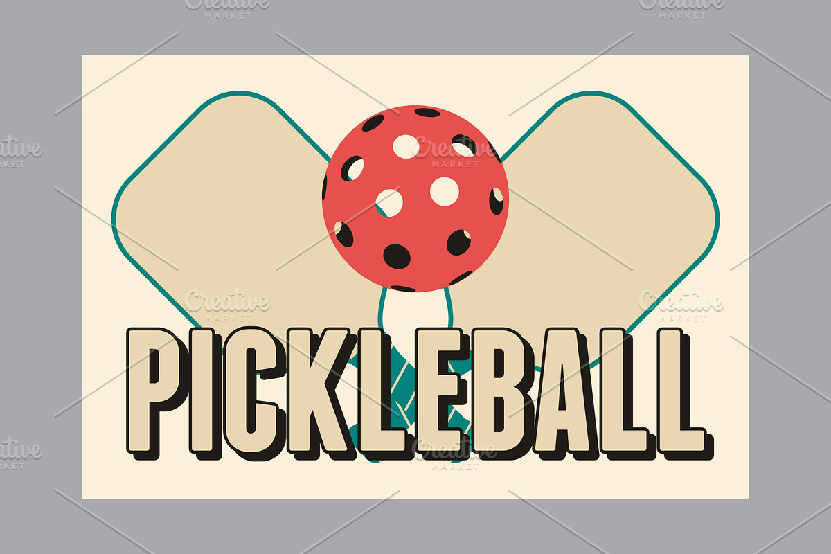 Pickleball retro vector poster set., a Sport Illustration by PoPaShop (Photo 5 of 10)
